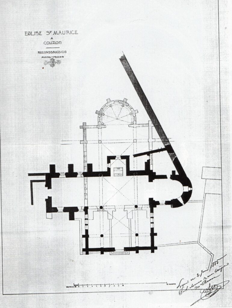 Plan ancienne et nouvelle église Couzon